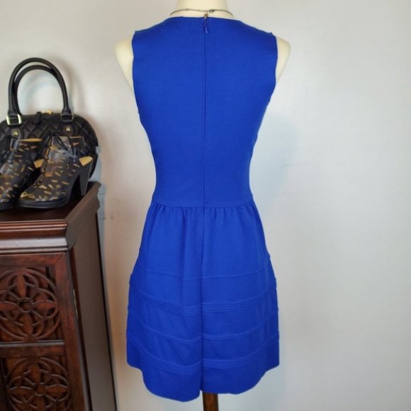 Madewell Cobalt Blue Raw Edging Sleeveless Dress With Pockets Size XS - Picture 3 of 8
